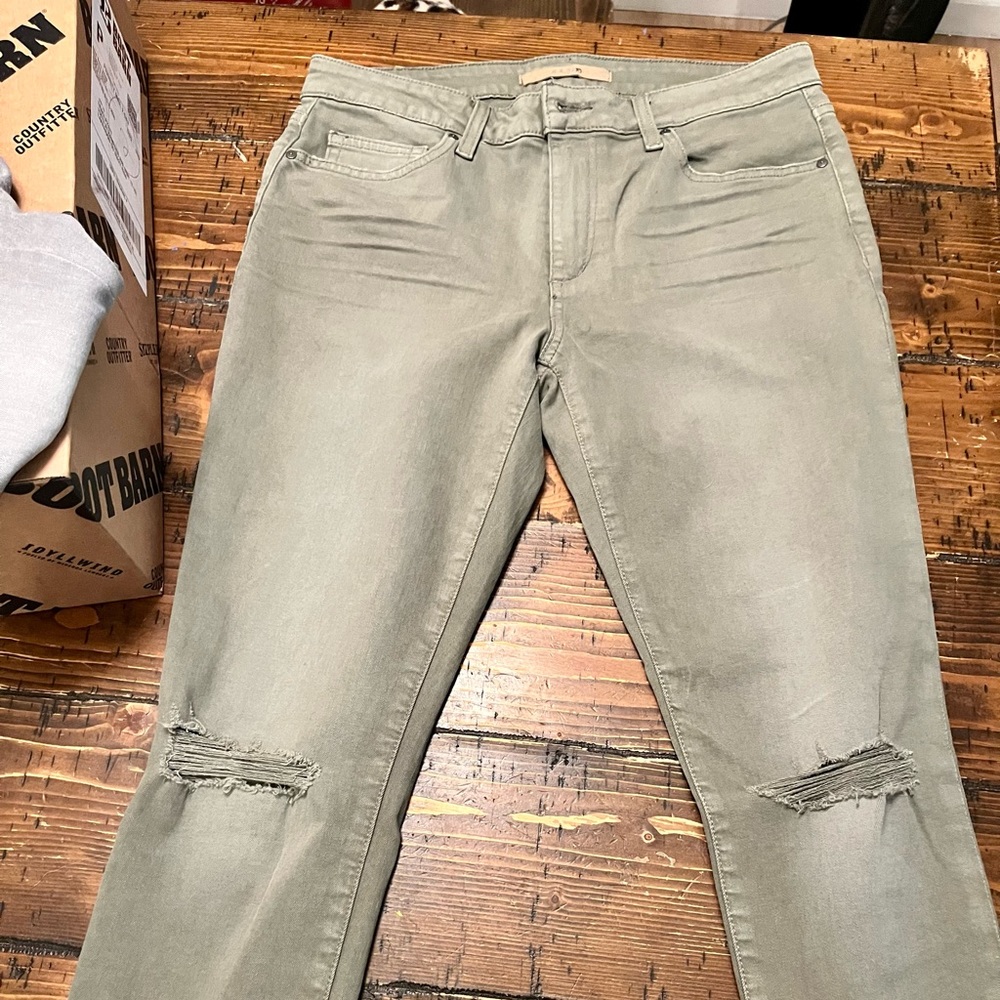Joe’s khaki green low rise jeans